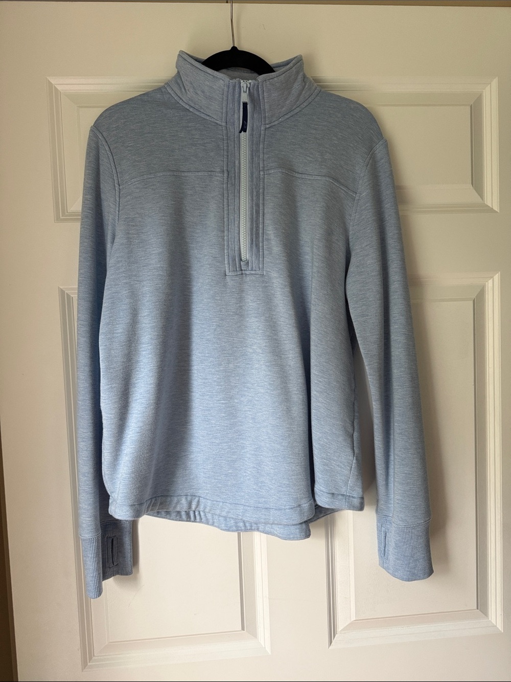 Light Blue Half-Zip Pullover Sweater